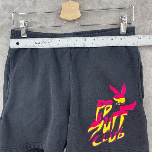 Playboy Pacsun PB Surf Club Sweat Shorts Black Pink Yellow Logo - Picture 10 of 12